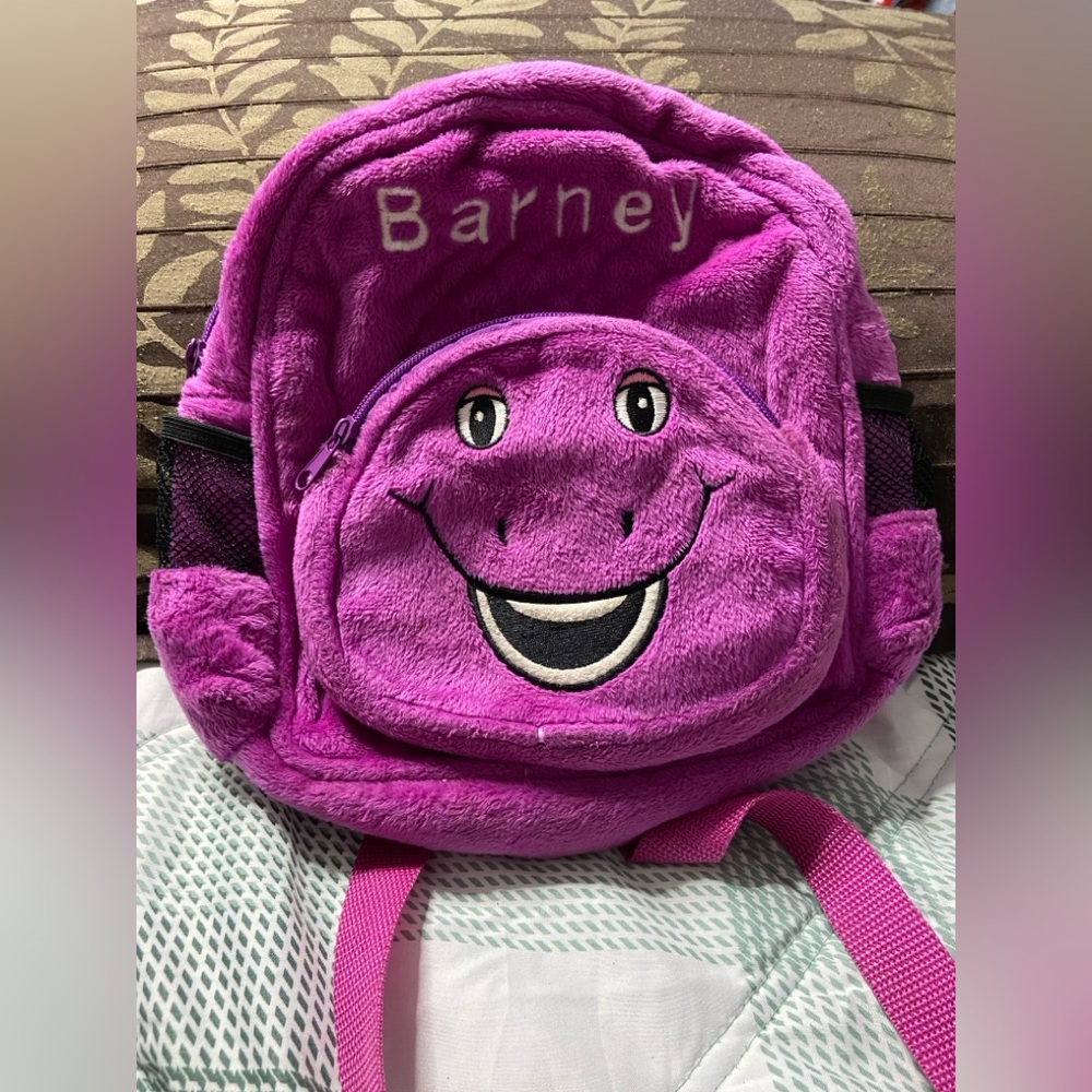 BARNEY Purple Plushy Backpack
